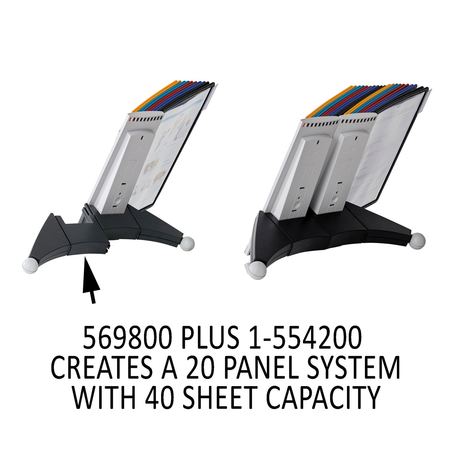 DURABLE Sherpa Desk Extension - 10 Panels - Support Letter 8.50" x 11" Media - 1 Each