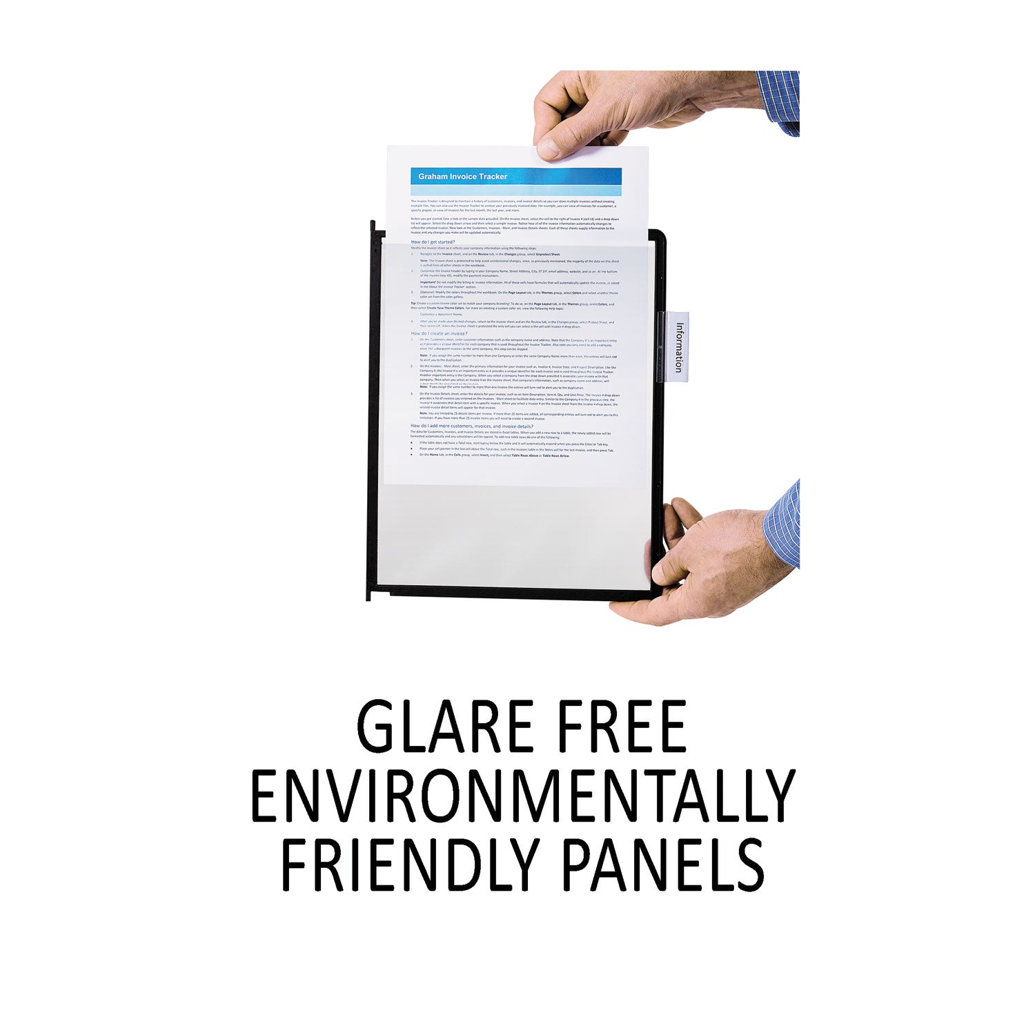 DURABLE InstaView Desktop Reference System - Desktop - 10 Panels - Support Letter 8.50" x 11" Media - White - 1 Each