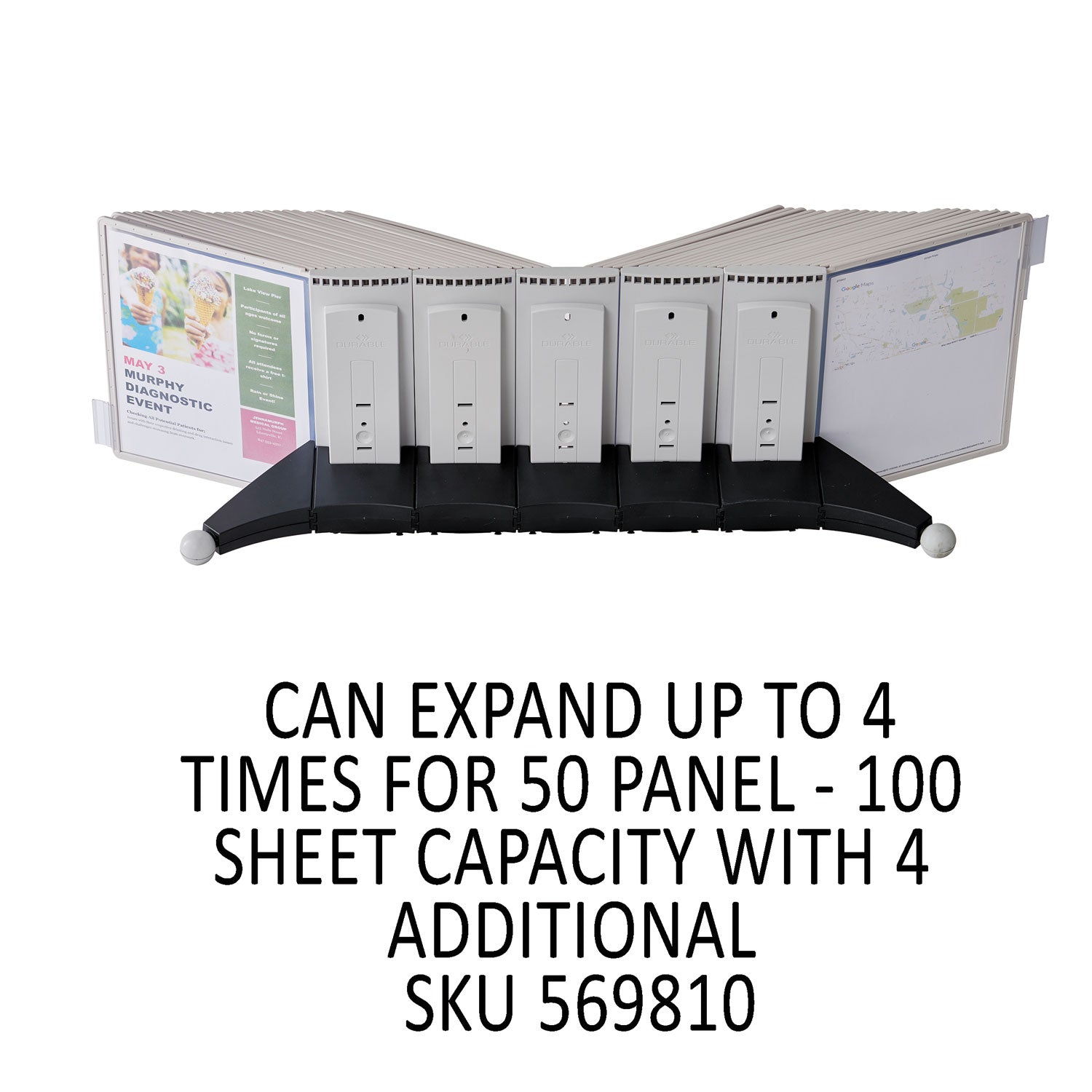 DURABLE Sherpa Desk Reference System - Desktop - 10 Panels - Support Letter 8.50" x 11" Media - Expandable - 1 Each