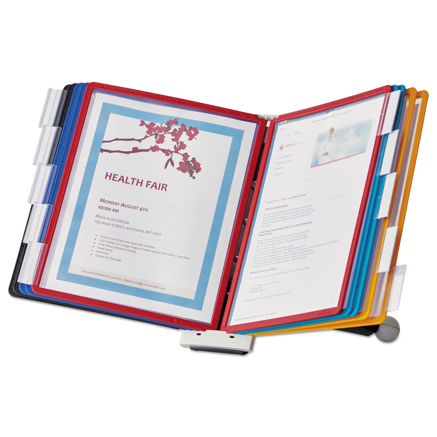 DURABLE Sherpa Desk Reference System - Desktop - 10 Panels - Support Letter 8.50" x 11" Media - Expandable - Assorted - 1 Each