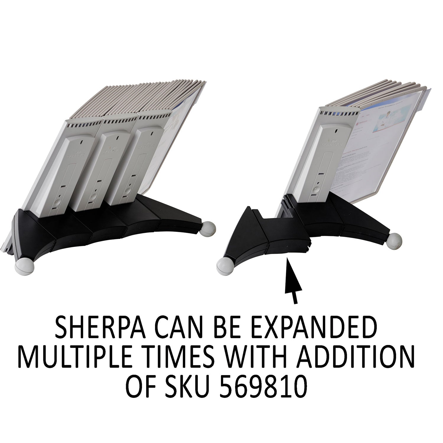 DURABLE Sherpa Desk Reference System - Desktop - 10 Panels - Support Letter 8.50" x 11" Media - Expandable - 1 Each