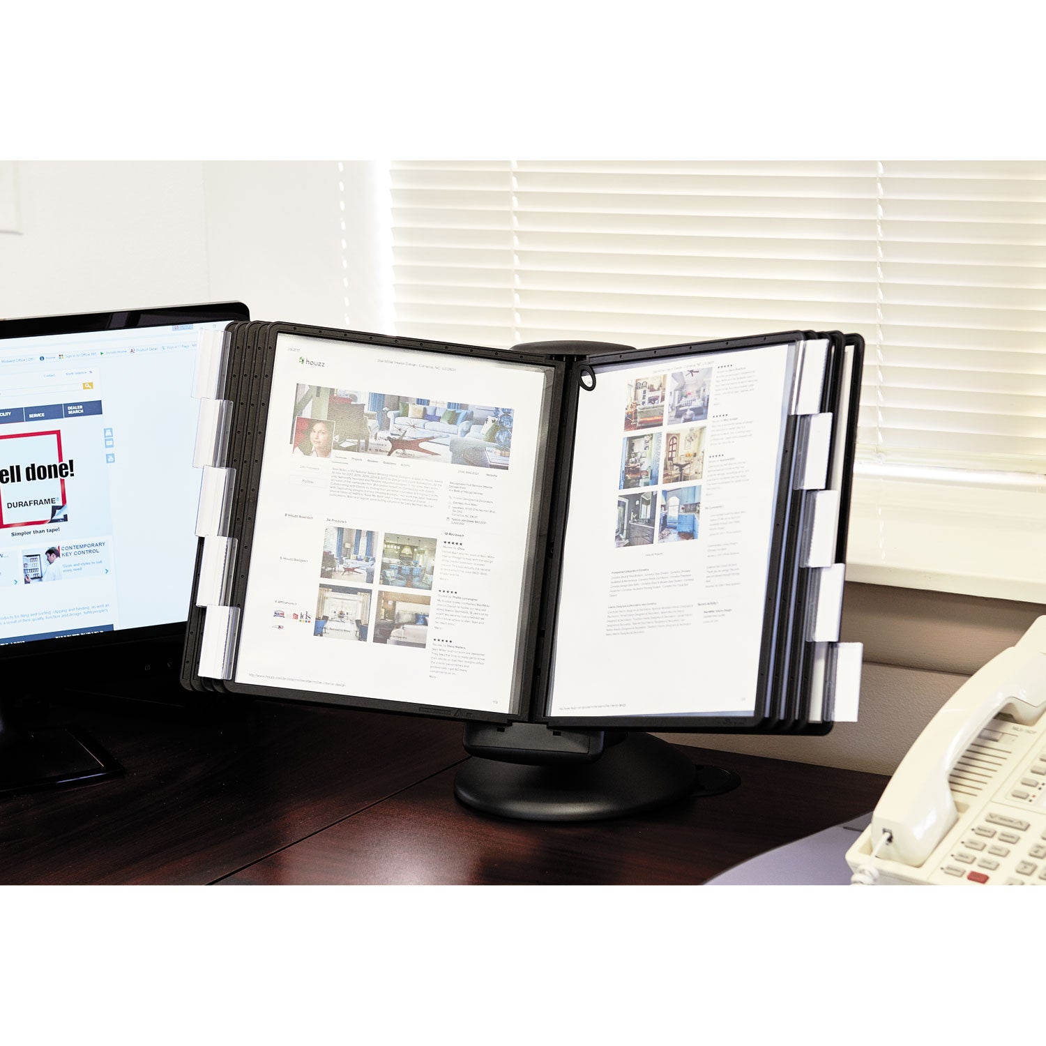 Desktop - 10 Panels - Support Letter 8.50" x 11" Media - Adjustable Viewing Angle, Rugged, Environmentally Friendly, 360&deg; Swivel Base, Non Expandable, Dual Sided - 1 Each