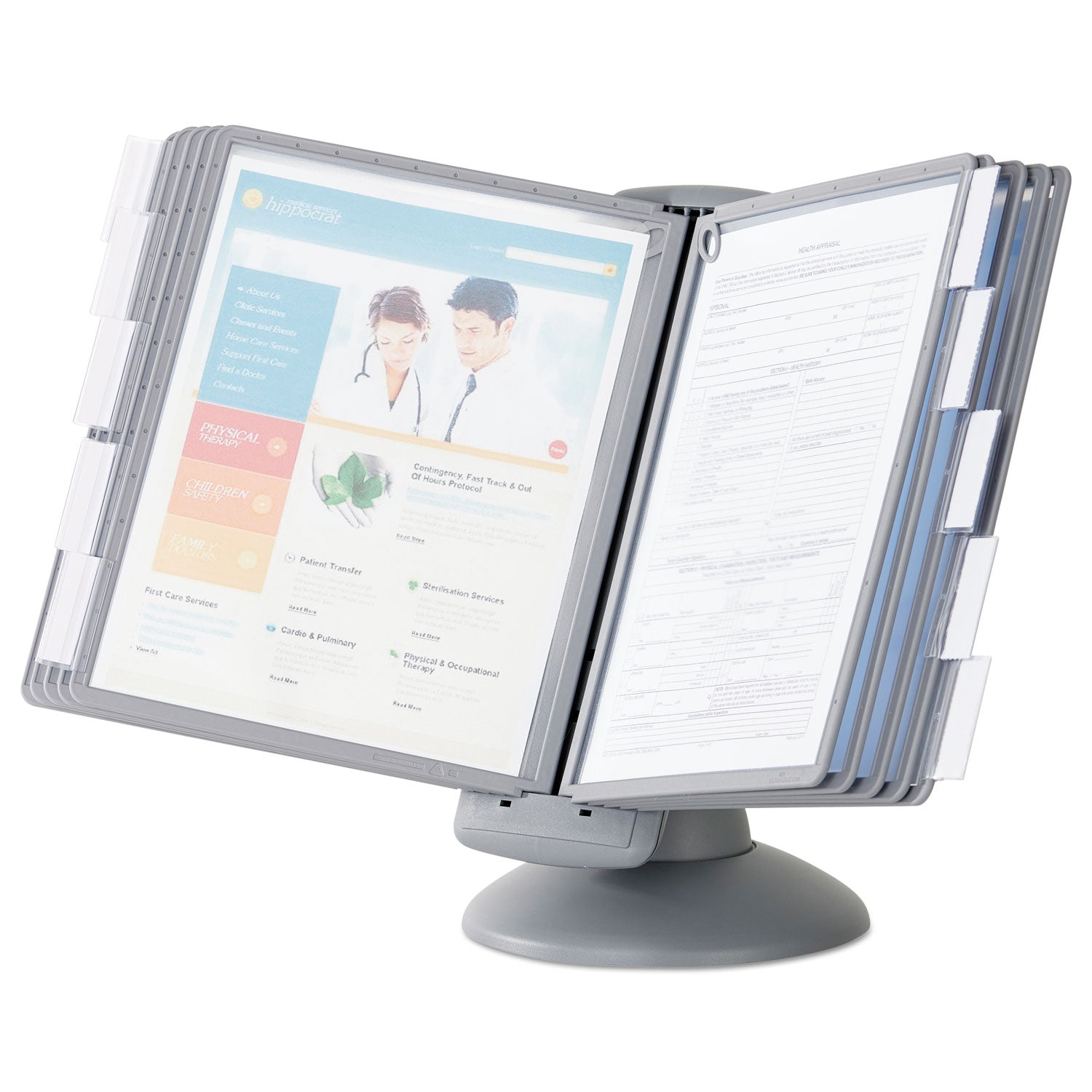 Desktop - 10 Panels - Support Letter 8.50" x 11" Media - Non Expandable - Graphite Smoke - Plastic - 1 Each