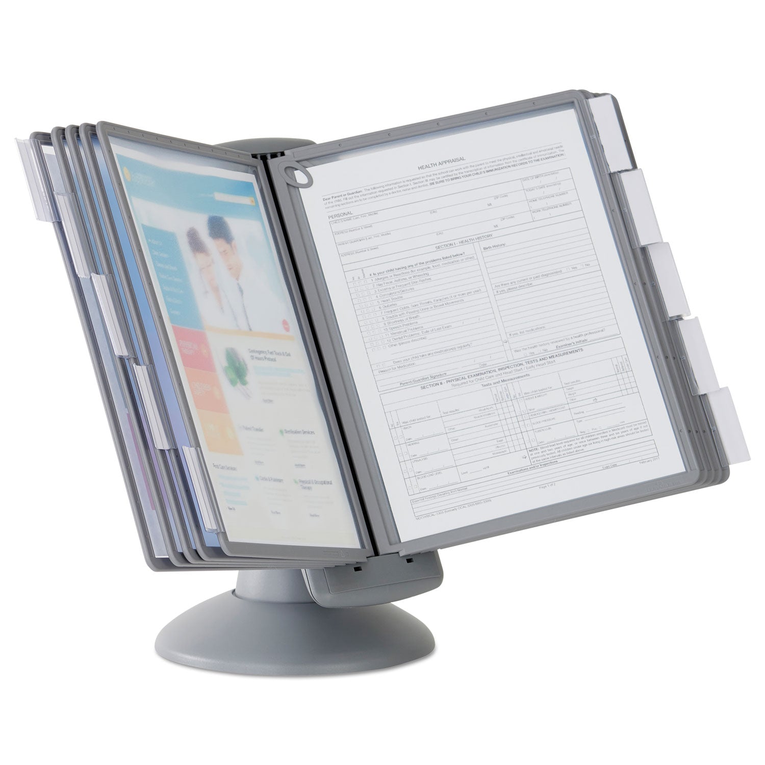 Desktop - 10 Panels - Support Letter 8.50" x 11" Media - Non Expandable - Graphite Smoke - Plastic - 1 Each