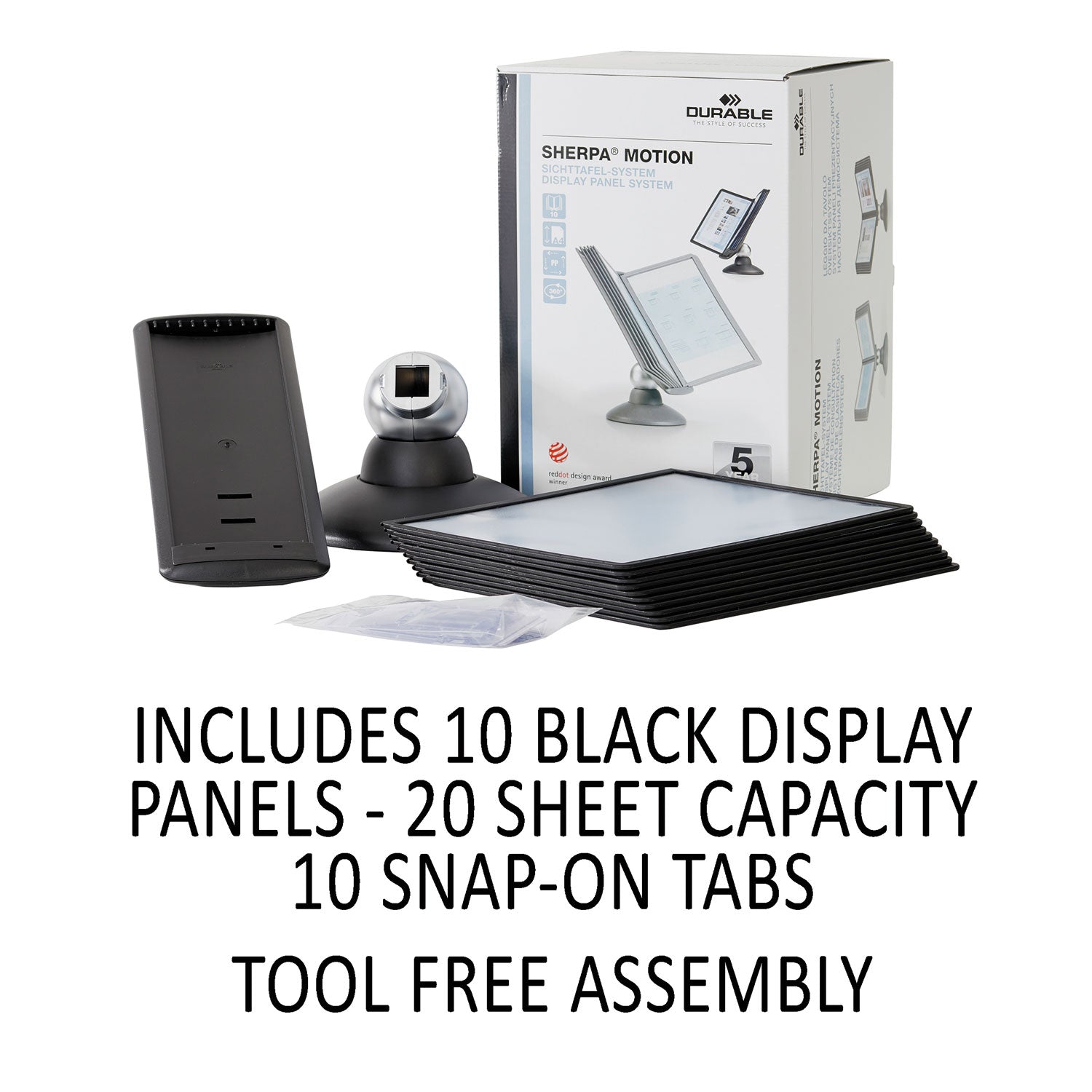 Desktop - 10 Panels - Support Letter 8.50" x 11" Media - Adjustable Viewing Angle, Rugged, Environmentally Friendly, 360&deg; Swivel Base, Non Expandable, Dual Sided - 1 Each