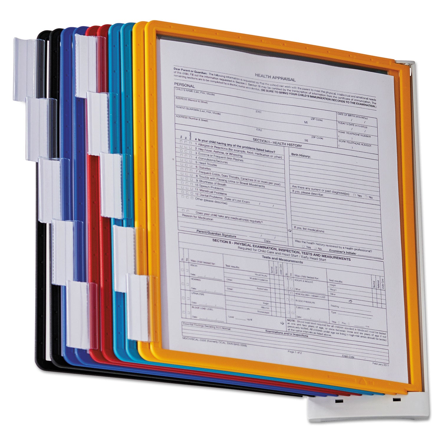 DURABLE Sherpa 10-Panel Wall Reference System - 10 Panels - Support Letter 8.50" x 11" Media - Expandable - Assorted - 1 Each