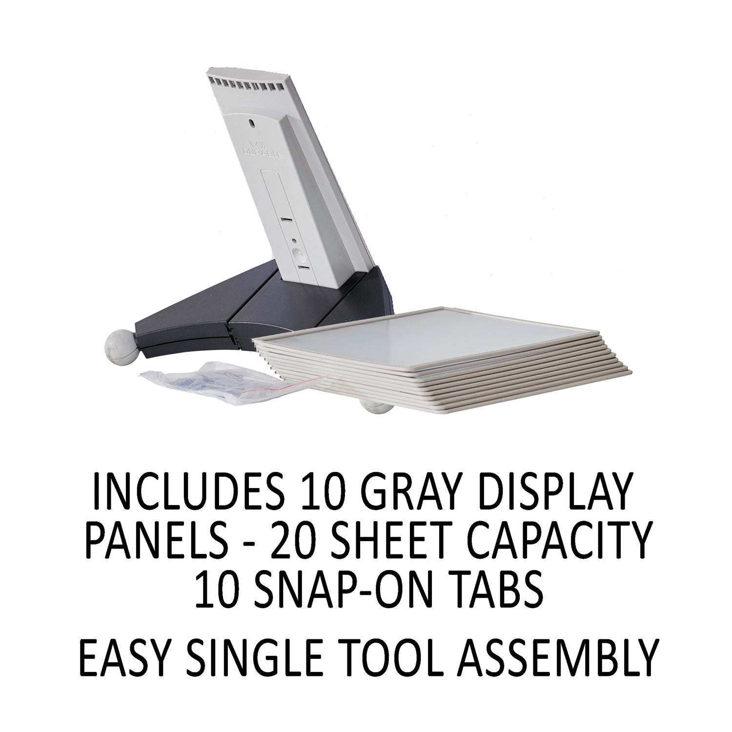 DURABLE Sherpa Desk Reference System - Desktop - 10 Panels - Support Letter 8.50" x 11" Media - Expandable - 1 Each