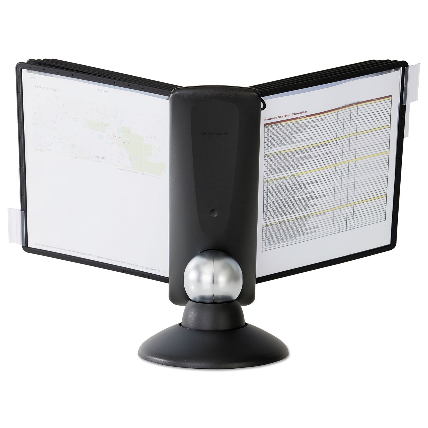 Desktop - 10 Panels - Support Letter 8.50" x 11" Media - Adjustable Viewing Angle, Rugged, Environmentally Friendly, 360&deg; Swivel Base, Non Expandable, Dual Sided - 1 Each
