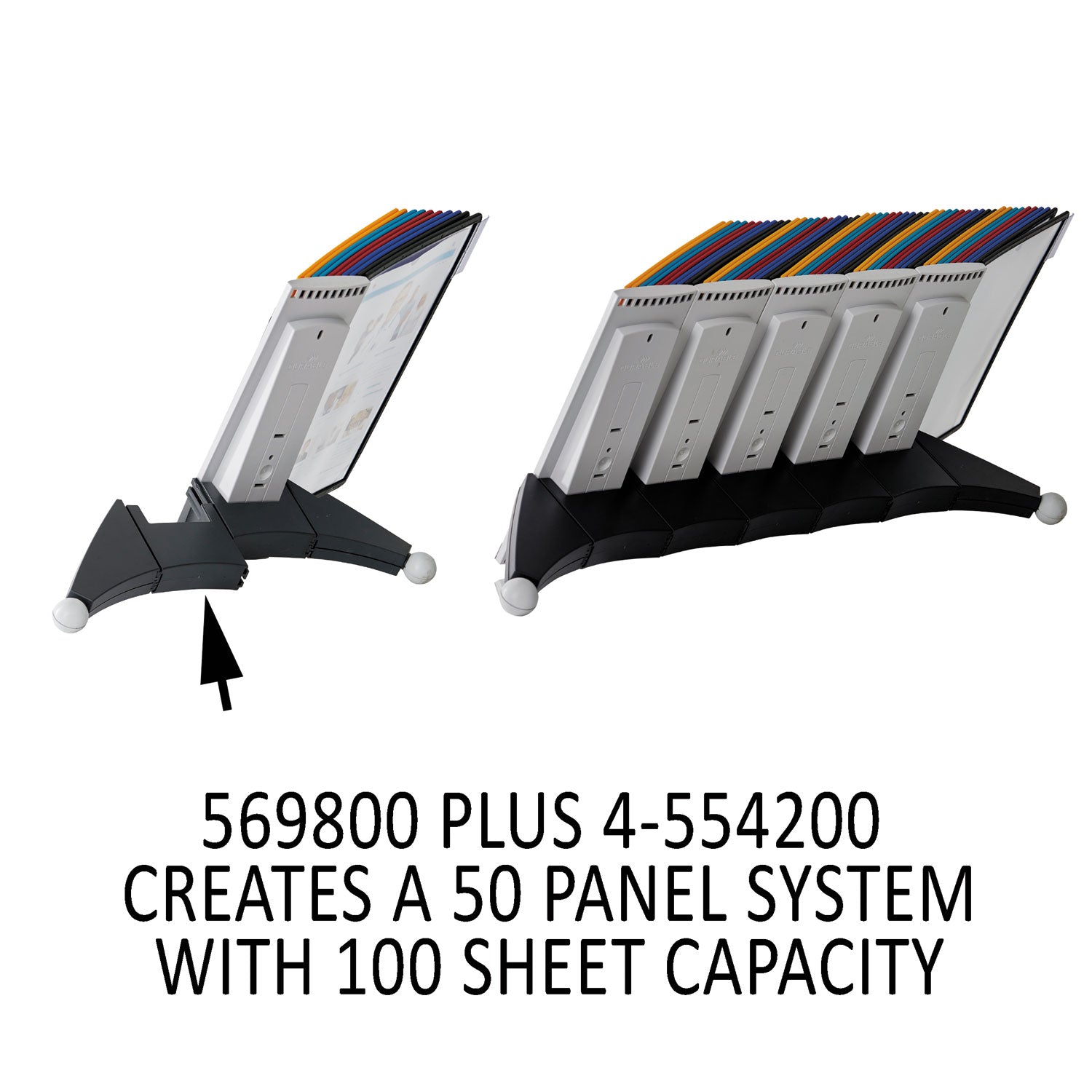 DURABLE Sherpa Desk Extension - 10 Panels - Support Letter 8.50" x 11" Media - 1 Each