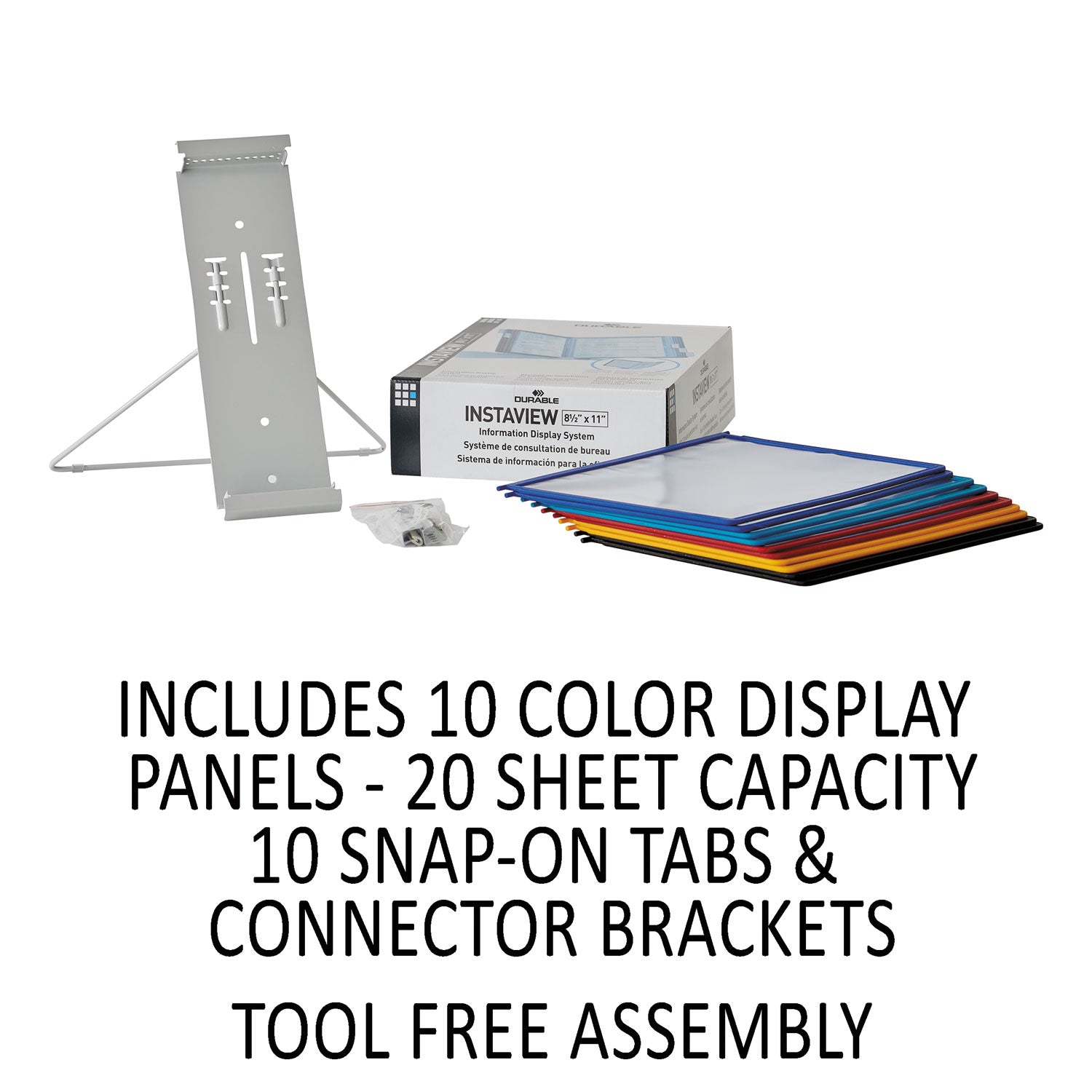 DURABLE InstaView Desktop Reference System - Desktop - 10 Panels - Support Letter 8.50" x 11" Media - Expandable - 1 Each
