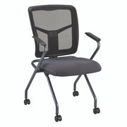 OfficeSource CoolMesh Collection Nesting Chair with Titanium Gray Frame - Cool Gray Fabric