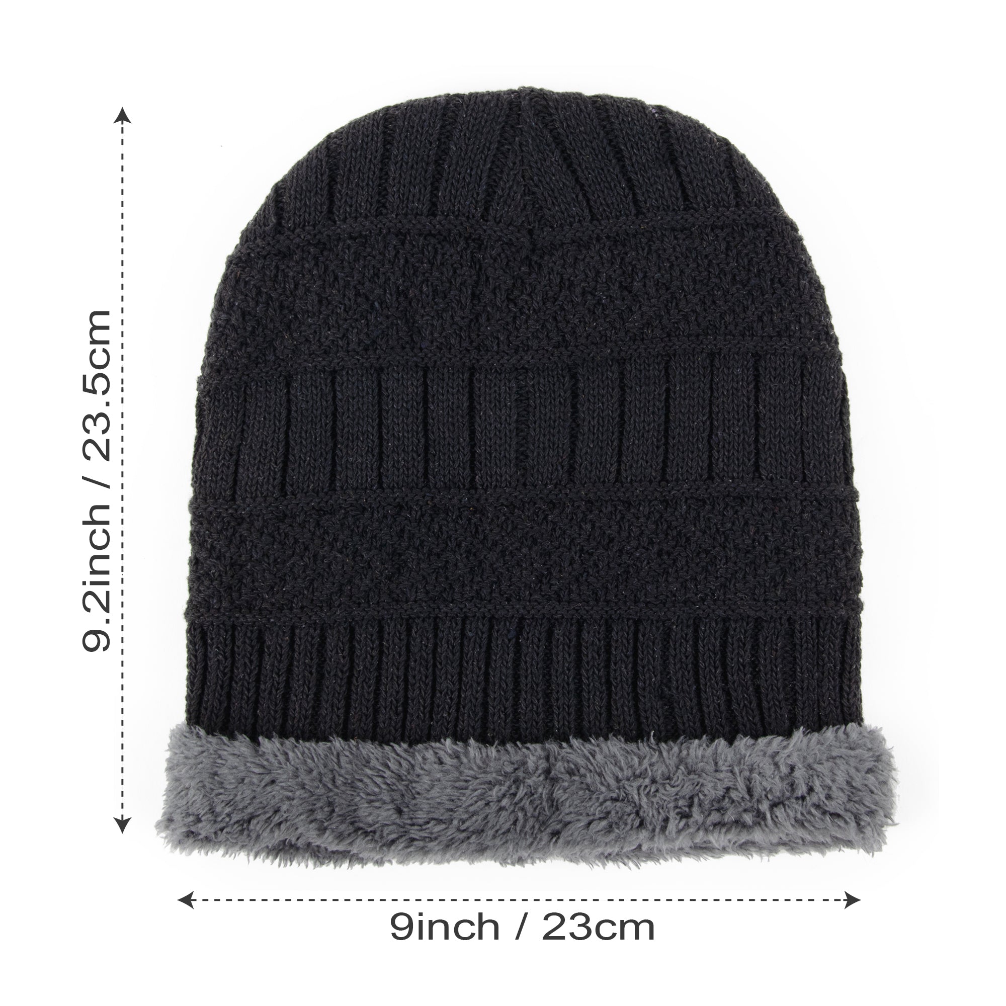 Ultra Warm Sherpa Knit Hat - Black - 50 in the Pack