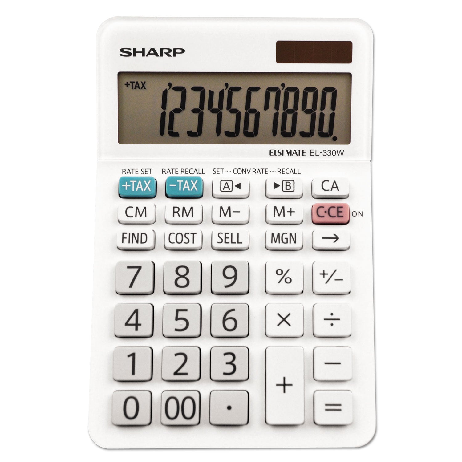 4-Key Memory, Sign Change, Backspace Key, Auto Power Off, Double Zero - 10 Digits - LCD - 1.1" Height x 3.8" Width x 5.9" Depth - White - Desktop - 1 Each