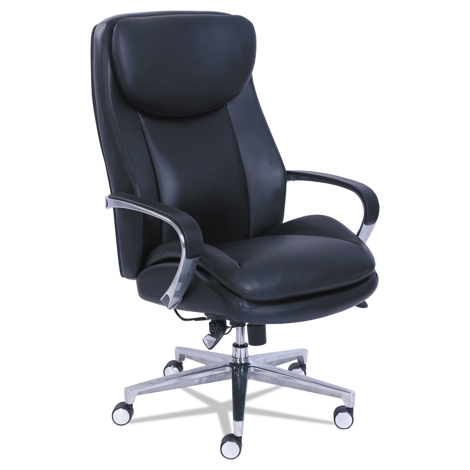 Black Seat Color - Gel, Memory Foam Seat Material - Black Back Color - High Back - 5-star Base - Bonded Leather - Armrest - 1 Each