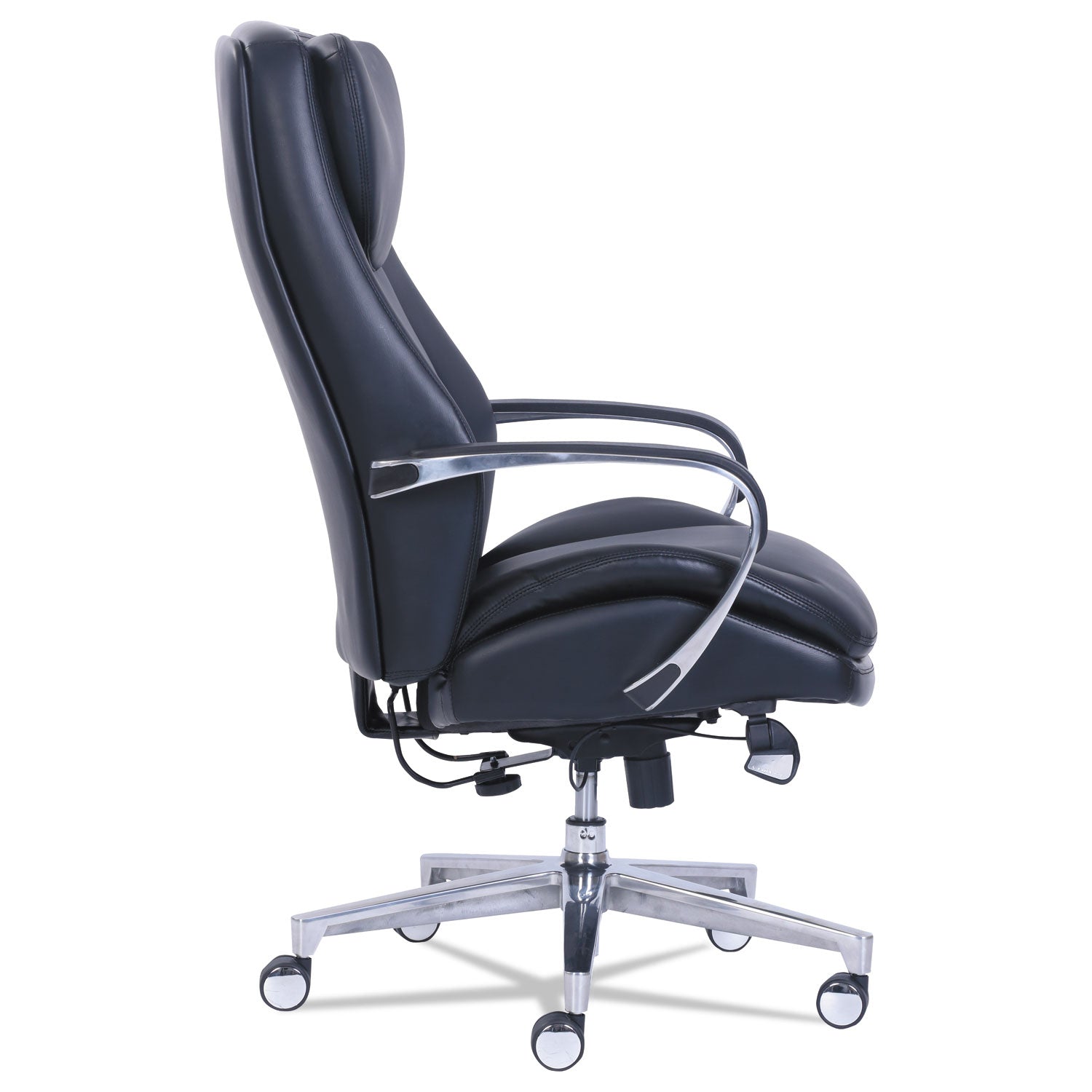 La-Z-Boy ComfortCore Chair - Black Seat Color - Gel, Memory Foam Seat Material - High Back - 5-star Base - Black - Bonded Leather - 1 Each