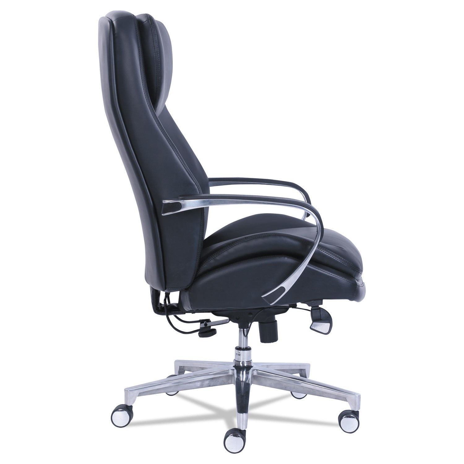 Black Seat Color - Gel, Memory Foam Seat Material - Black Back Color - High Back - 5-star Base - Bonded Leather - Armrest - 1 Each