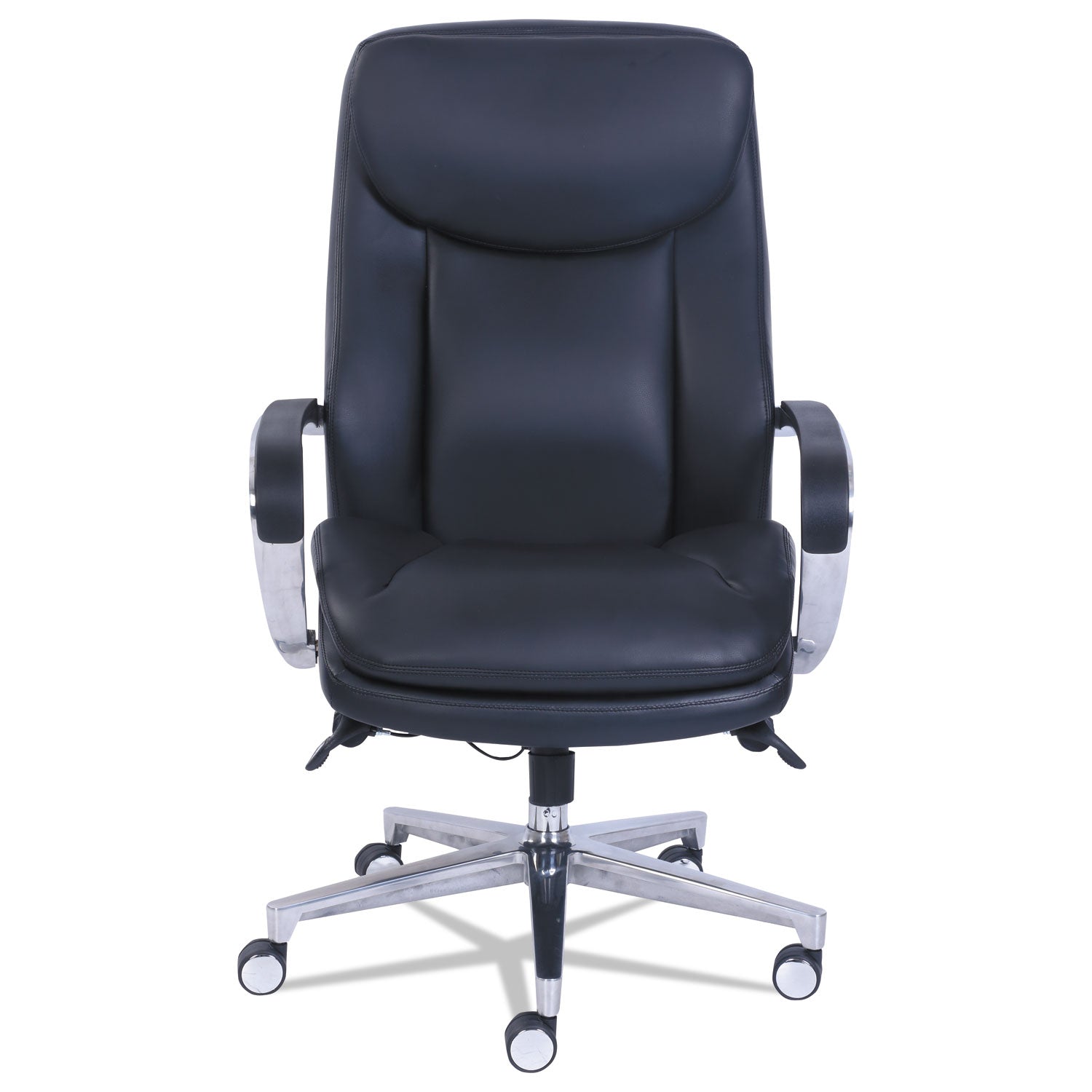 La-Z-Boy ComfortCore Chair - Black Seat Color - Gel, Memory Foam Seat Material - High Back - 5-star Base - Black - Bonded Leather - 1 Each