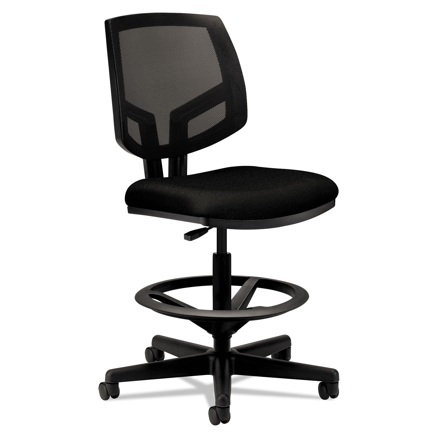 HON Volt Sitting Stool - Black Seat Color - Fabric Seat Material - Black Back Color - Mesh Back Material - Black Frame Color - Black - 1 Each