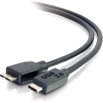 USB Cable - USB-C Left Connector - Male Left Gender - USB 3.0 Micro-B Right Conn(1/Ea)