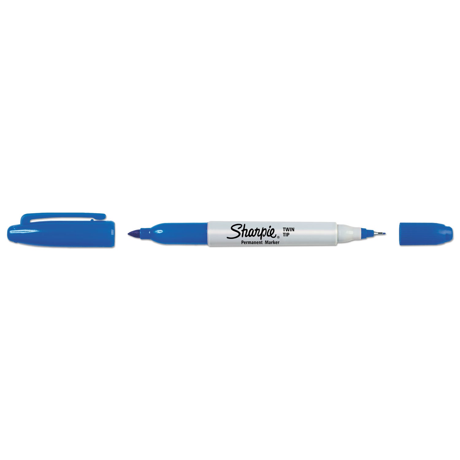 Sharpie Twin Tip Permanent Marker - Fine, Ultra Fine Marker Point - Blue Ink - Alcohol Based - 1 Dozen