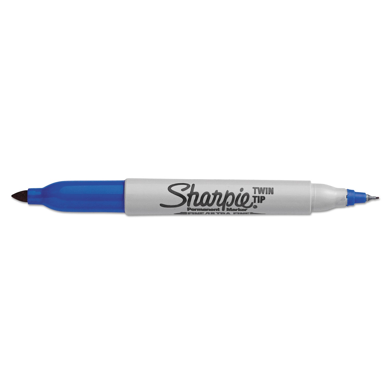 Sharpie Twin Tip Permanent Marker - Fine, Ultra Fine Marker Point - Blue Ink - Alcohol Based - 1 Dozen