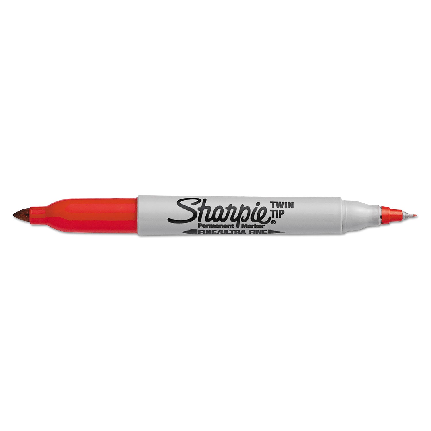Sharpie Twin Tip Permanent Marker - Fine, Ultra Fine Marker Point - Red Ink - Alcohol Based - 1 Dozen