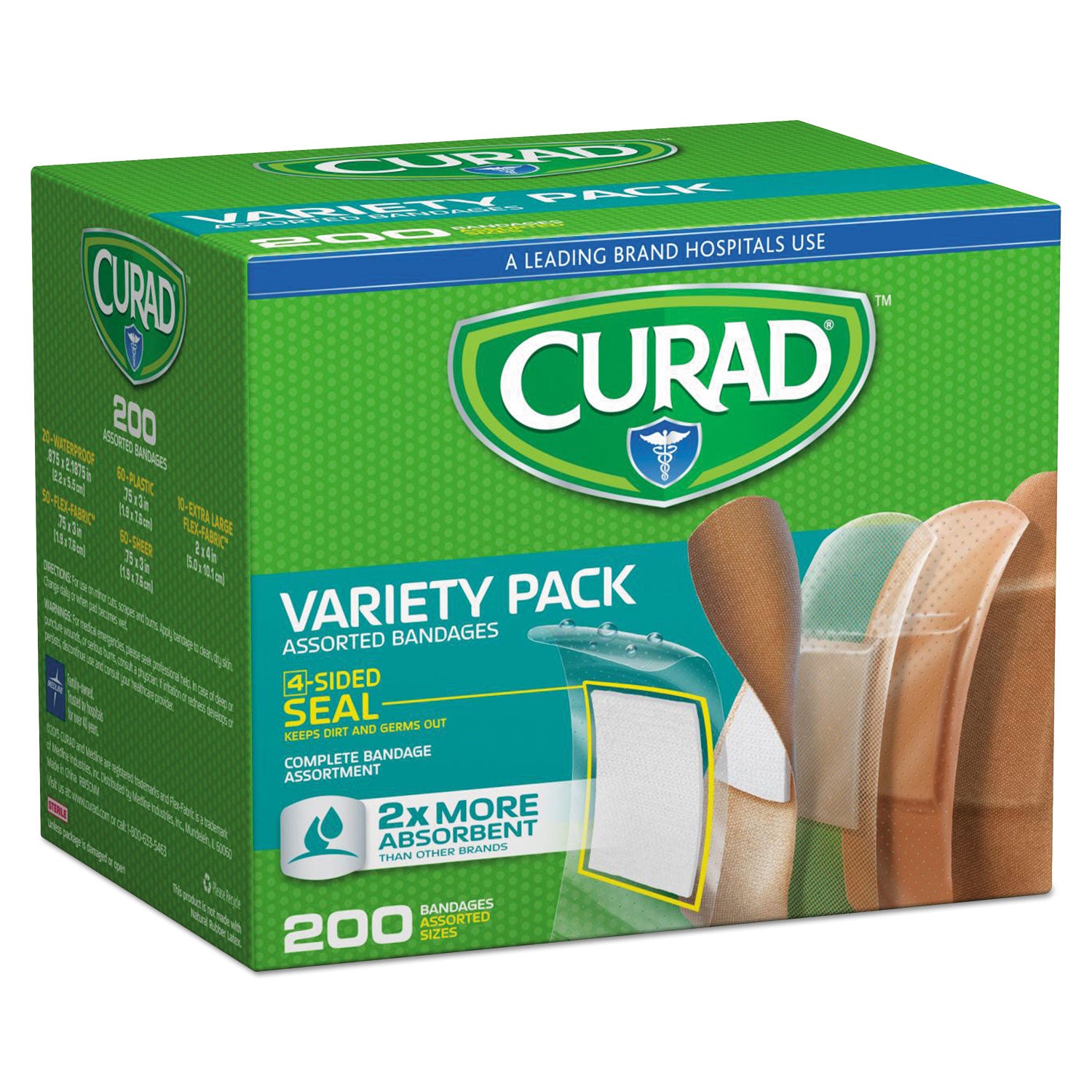 Assorted - Fabric, Plastic - 200 / Box