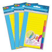 10 x Blue, 10 x Green, 10 x Orange, 10 x Pink, 10 x Purple, 10 x Yellow - 4" Flag/Note Width x 6" Flag/Note Length - Rectangle - 60 Sheets per Pad - Ruled - Multicolor - Paper - Self-adhesive, Tab, Self-stick - 1 Pack