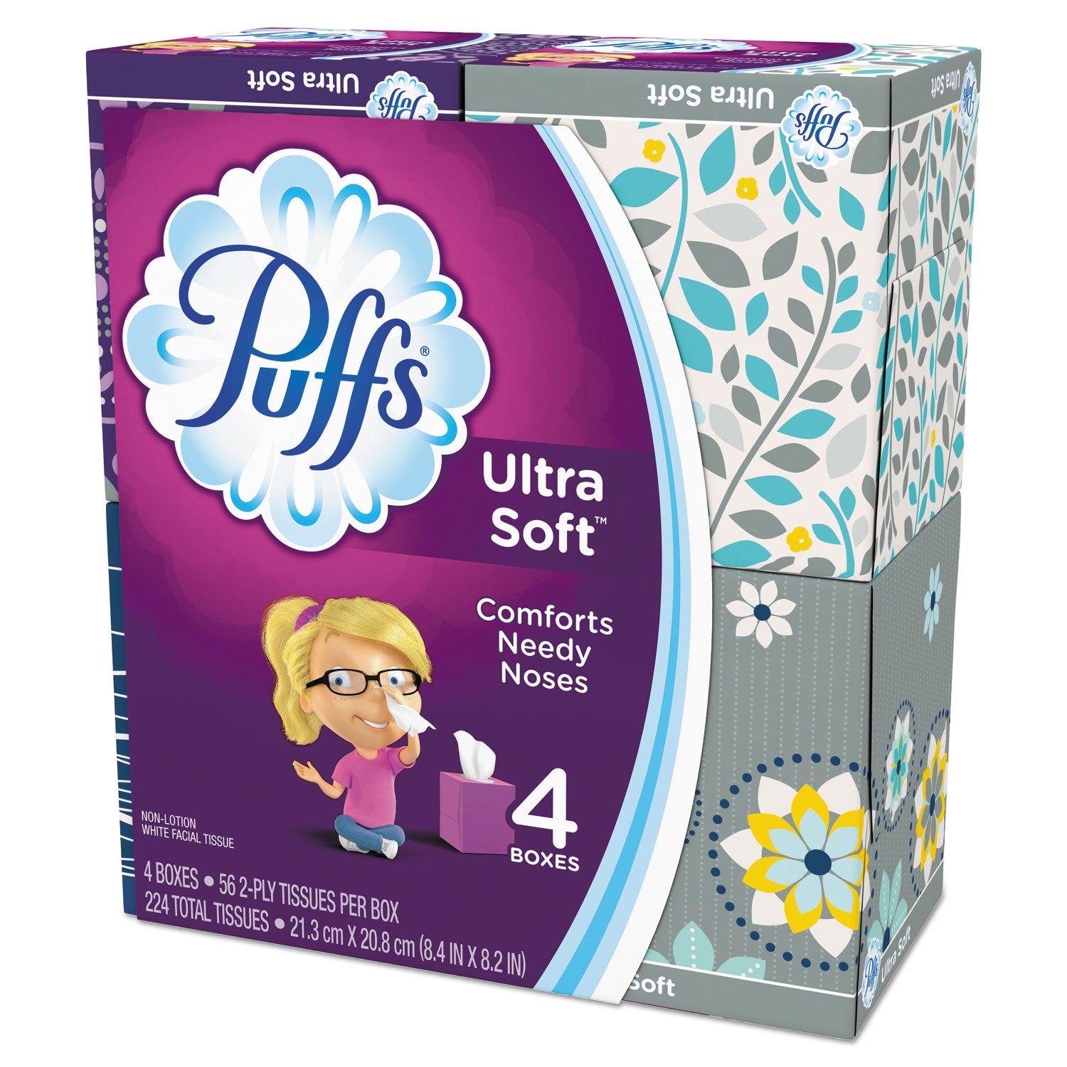 Puffs Ultra Soft Facial Tissue - 2 Ply - WhiteBox - 56/Box - 1 Pack