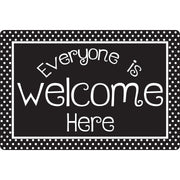 Computer Mouse Pad, 8" x 10", Everyone is Welcome Here, BW Dots