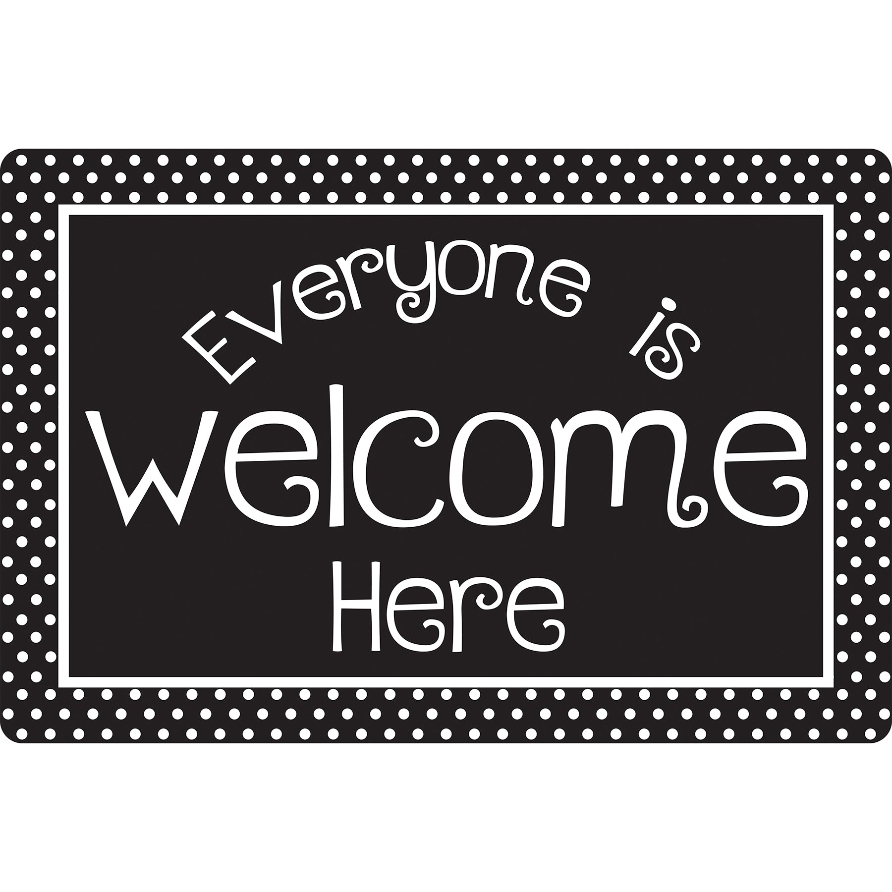 Computer Mouse Pad, 8" x 10", Everyone is Welcome Here, BW Dots