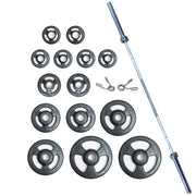 "ISO-GRIP" 300 LB International Rubber Set (2 x 45, 35, 25, 10, 2.5, & 4 x 5 LB) 2976, Pair Spring Collars - Black