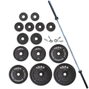 "Legacy" 300 LB International Set (2 x 45 LB, 35 LB, 25 LB, 10 LB, 2.5 LB, and 4 x 5 LB) 32004, Pair Spring Collars - Black