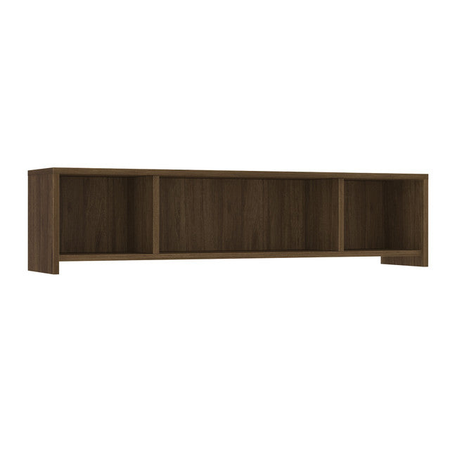 OfficeSource Laminate Open Wall Mounted Hutch - 71"W - Modern Walnut