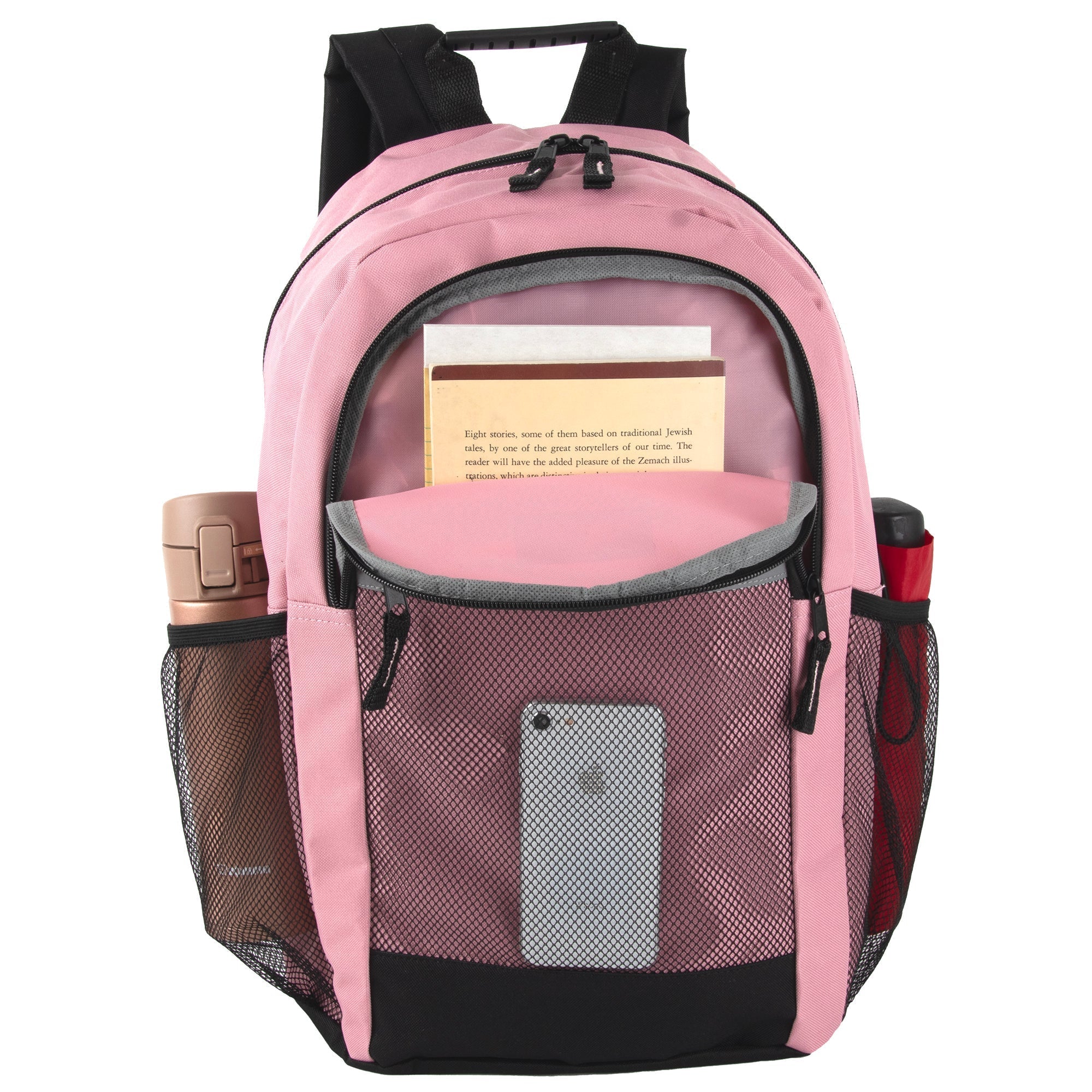 18 Inch Multi Pocket Reflective Backpack - Girls 3 Colors - 24 in the Pack