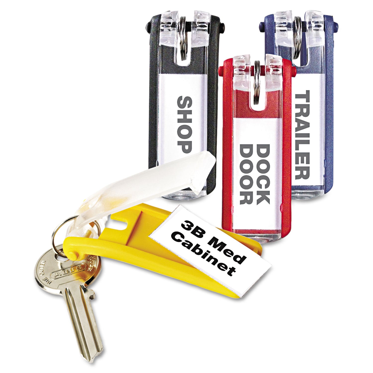 DURABLE Label Window Key Tags - Assorted - 24 / Pack