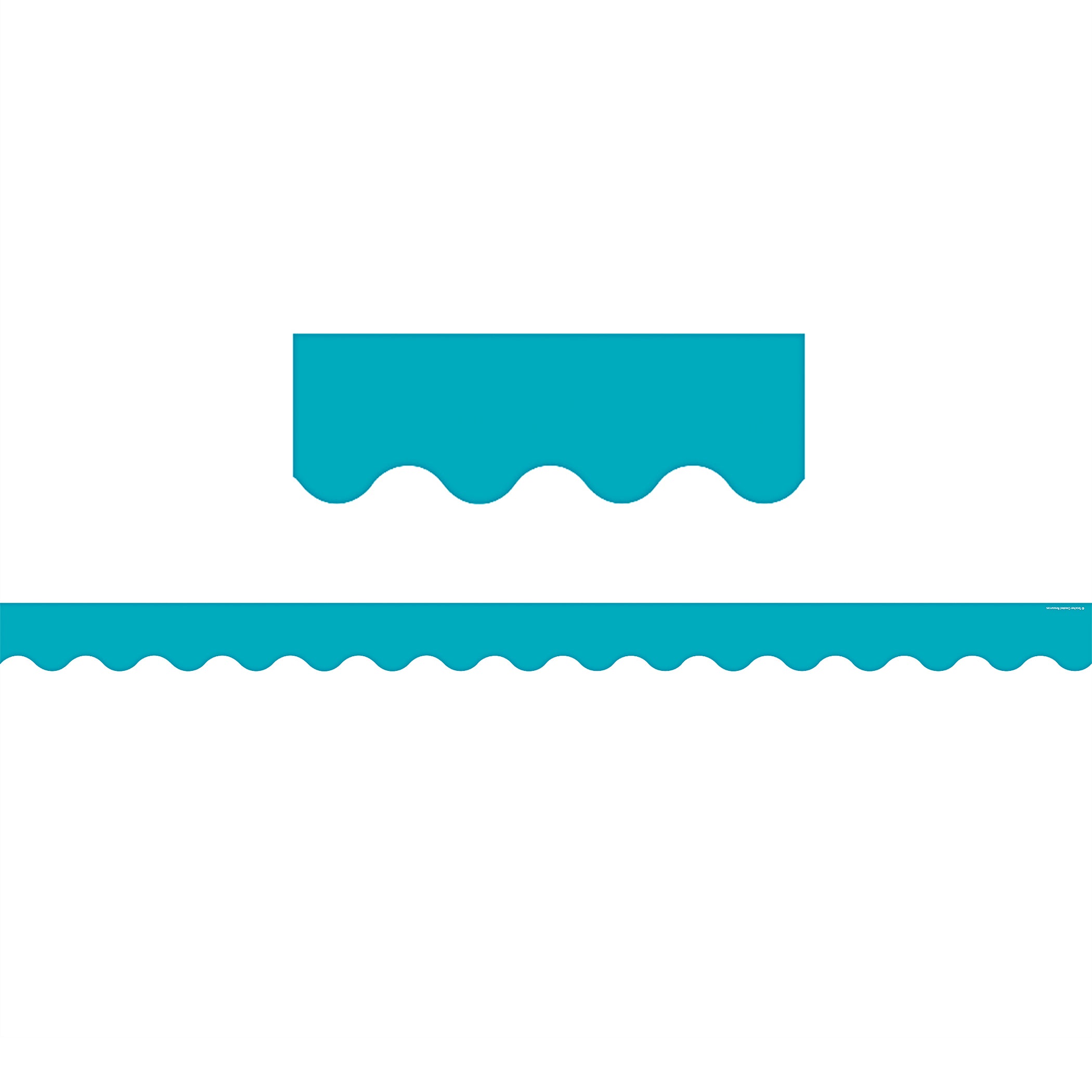 Teal Scalloped Border Trim