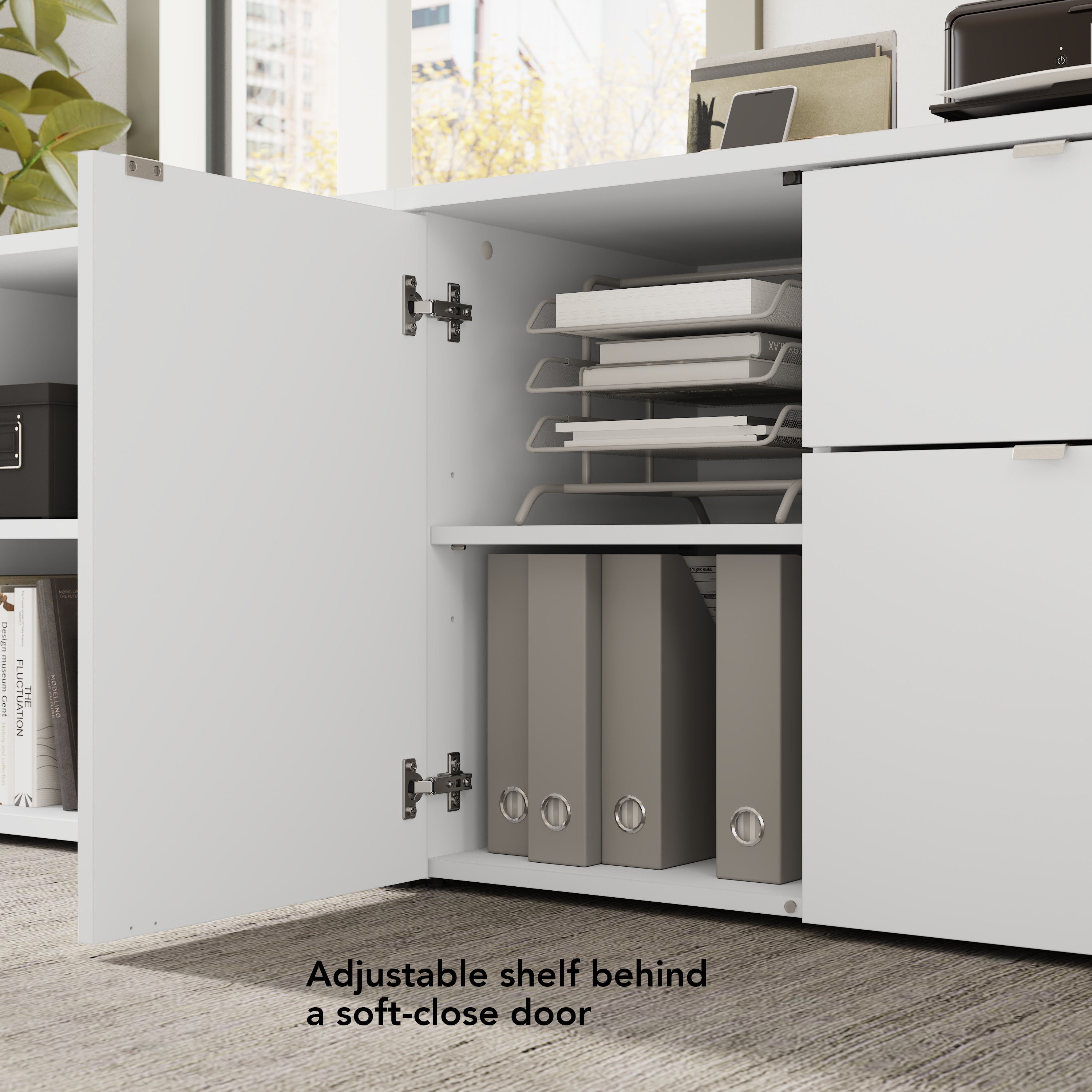 Bush Business Furniture Stratus&nbsp;30W Office Storage Cabinet with Drawers in White - 31.26" Width x 19.61" Depth x 24.15" Height