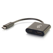 C2G USB-C to HDMI® Audio/Video Adapter Converter with Power Delivery - Black