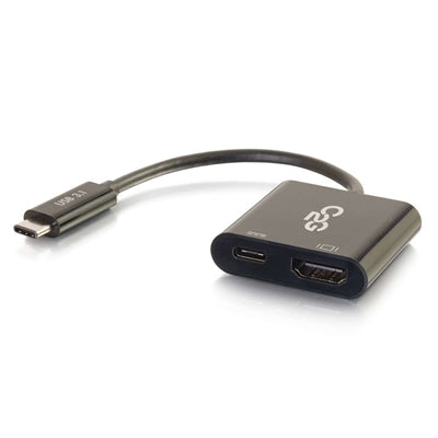 C2G USB-C to HDMI® Audio/Video Adapter Converter with Power Delivery - Black