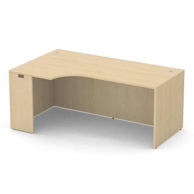 OfficeSource Laminate Credenza with Left Corner Extension - 71''W - Maple