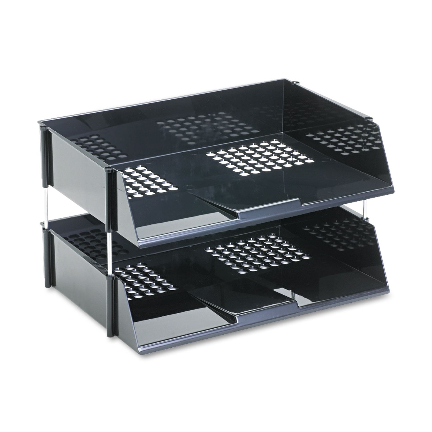 1500 x Sheet - 2 Tier(s) - 3.50" Height x 16.50" Width x 11.81" Depth - Black - Plastic - 2 / Set