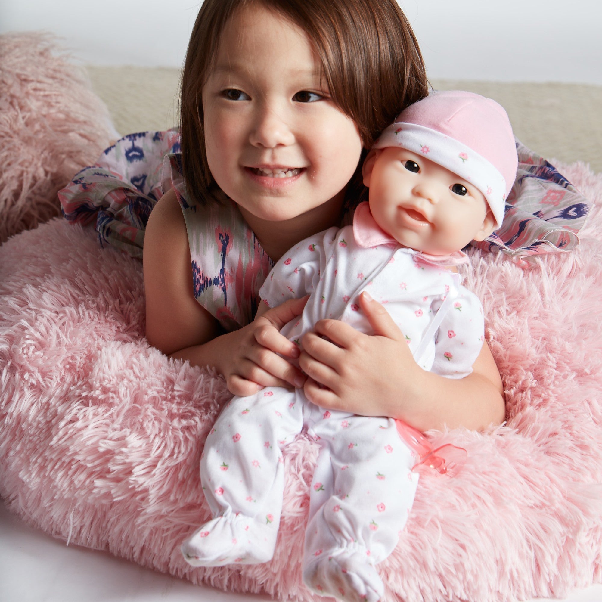 La Baby Soft 16" Baby Doll, Pink with Pacifier, Asian