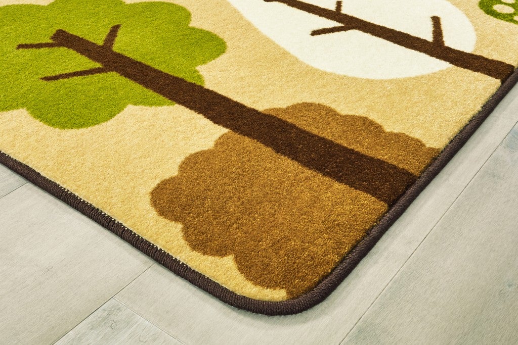 KIDSoft Tranquil Trees Decorative Rug Tan  - 4ft x 6ft - Rectangle - Tan