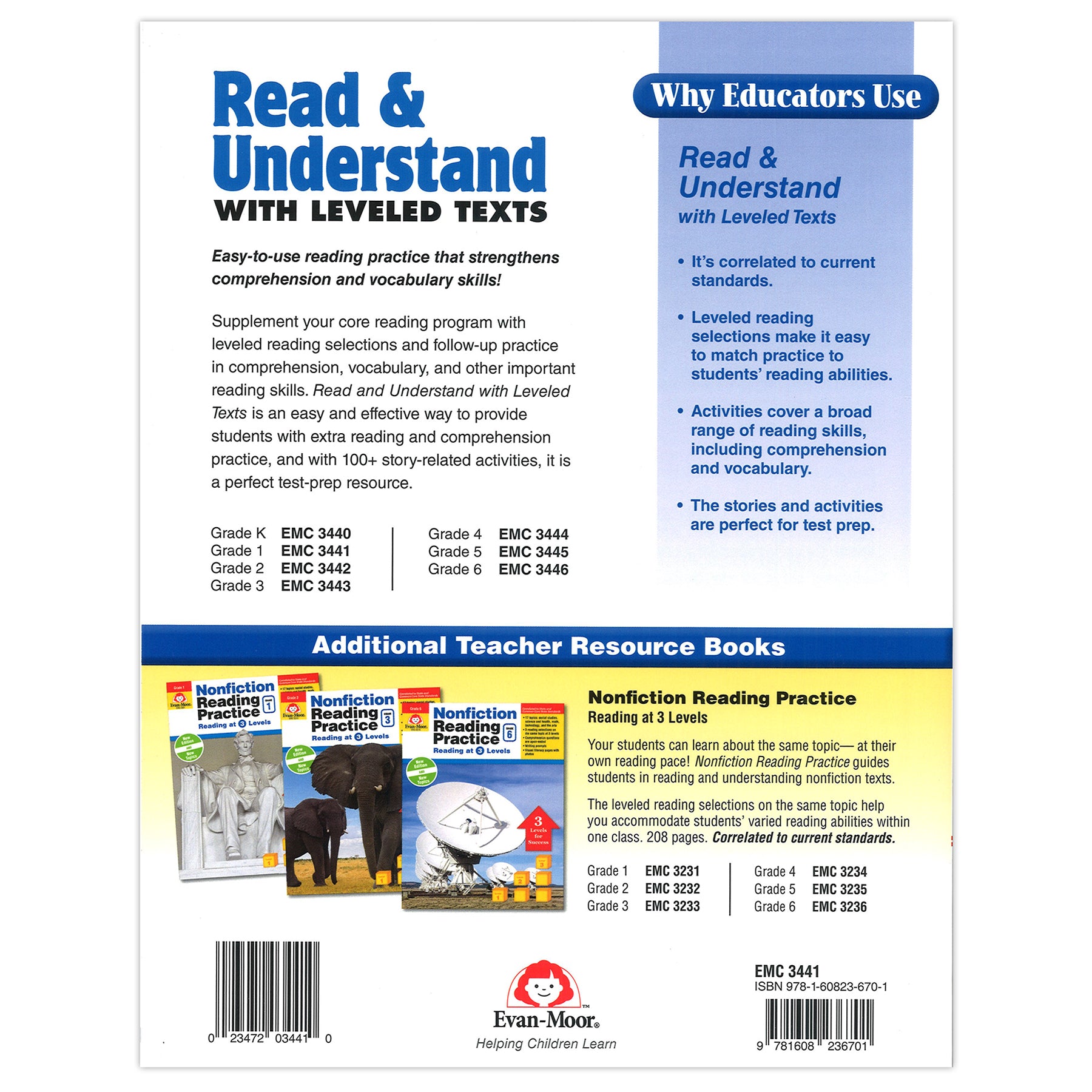 Read & Understand with Leveled Texts Book, Grade 1