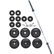 300 LB York International Olympic Set (2 x 45, 35, 25, 10, 2.5 & 4 x 5) 1000 LB Test bar, Pair Spring Collars