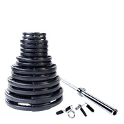 300 Lb Rubber Grip Oly Set, Chrome Bar
