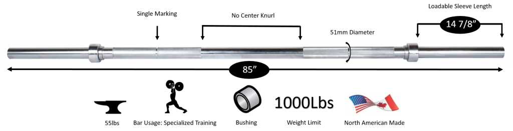 7' 'Extreme Grip 2" Olympic Bar