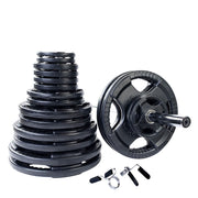 400 Lb Rubber Grip Oly Set, Chrome Bar