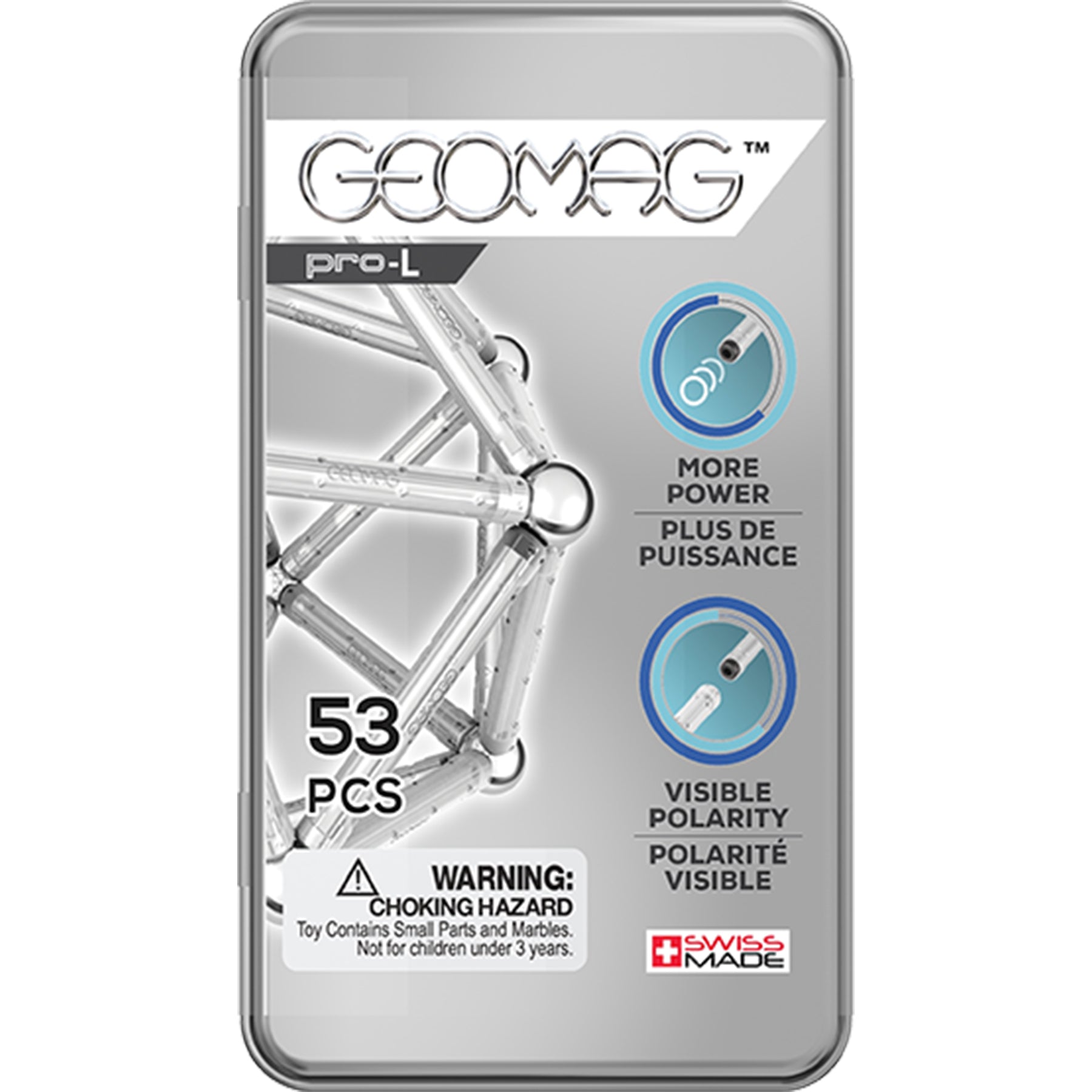 Geomag™ Pro-L Pocket-Sized Magnetic STEM Toy Building Set, 53 Pieces